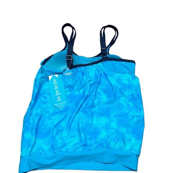 Women’s Free Country Small Tankini Padded Cup Swim Swimwear Tank Top Blouson NWT - Picture 4 of 11